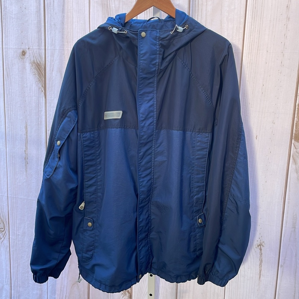 Columbia Sportswear Men's Rain Jacket Coat Parka Blue XL Lots of Pockets Hooded
